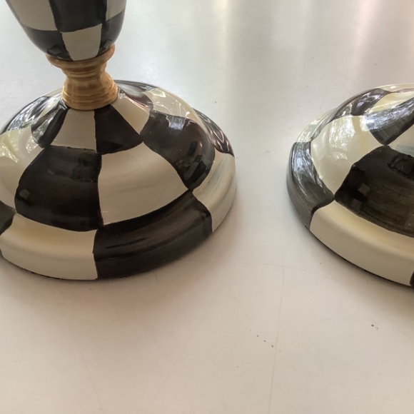 Mackenzie -Childs Courtly Check Short Candlesticks, set of two - Picture 6 of 6